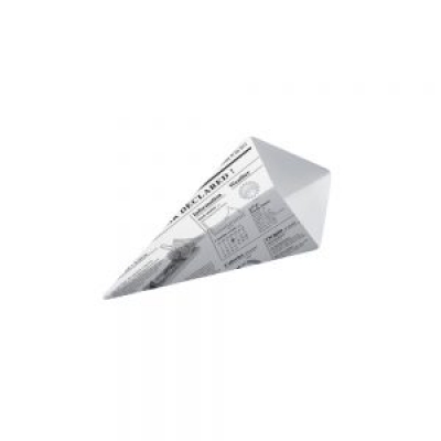 Újság arcalatú burgonyás-keménypapír-háromszög 16*13 125db/cs. (CSO230)