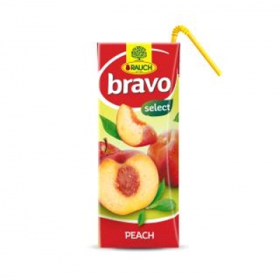 Bravo 0,2l őszibarack rostos ital 25% szívószálas  /27/ (ÜDI029)