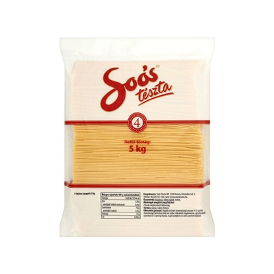Tészta spagetti 4toj. 5kg/cs Soós (TÉS021)