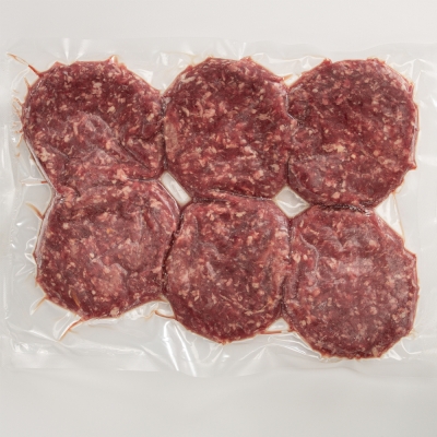 Marhahús 100 gr 80/20% hamburger fagy. húspogácsa 6db/cs (MIR128)